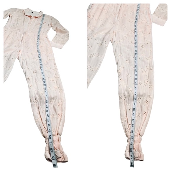 YFB | Levi Eyelet Jumpsuit in Sea Salt Oil Wash (Lt. Pink) Size Small - Picture 9 of 15